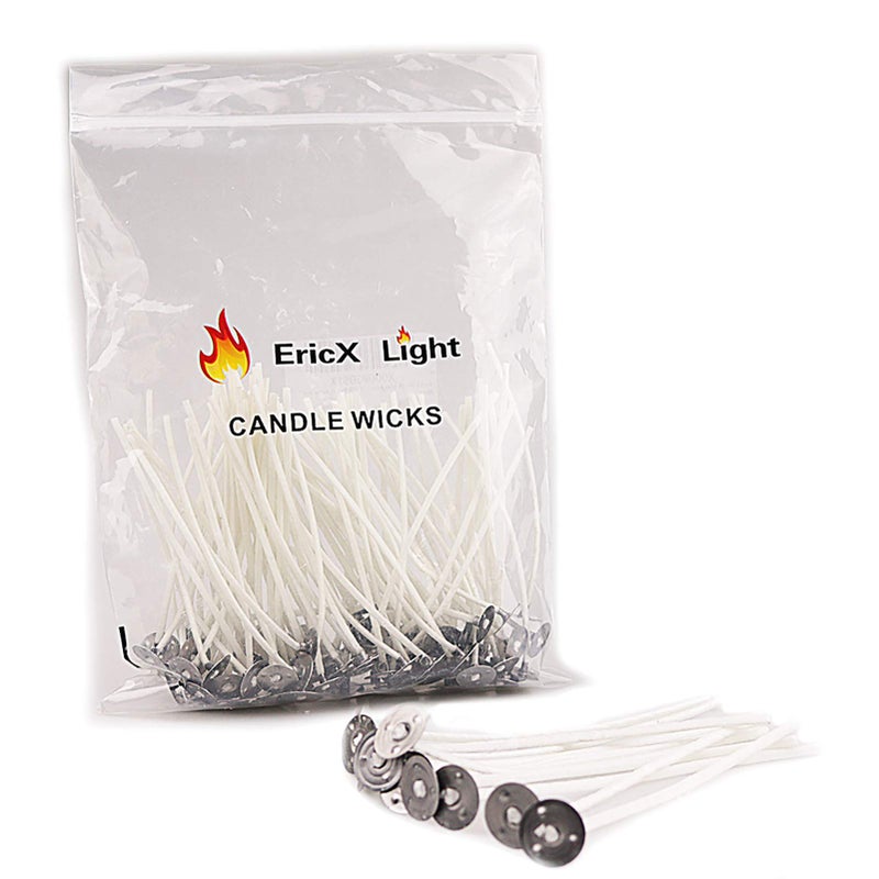EricX Light 100 Piece Cotton Candle Wick,3.5" Pre-Waxed & Cotton Core,for Candle Making,Candle DIY - Image 1